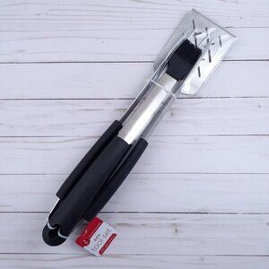 Grand Gourmet BBQ Tool Set 4 pc Turner Tongs Fork Basting Brush